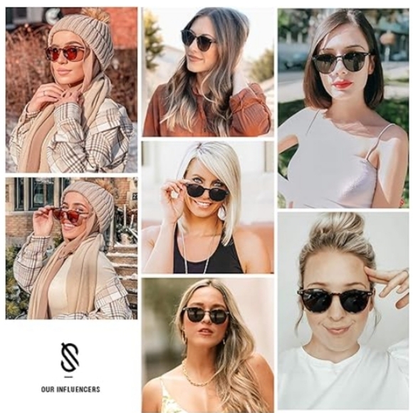 Round Classic Polarized Sunglasses Vintage UV400 SJ2113 Tortoise